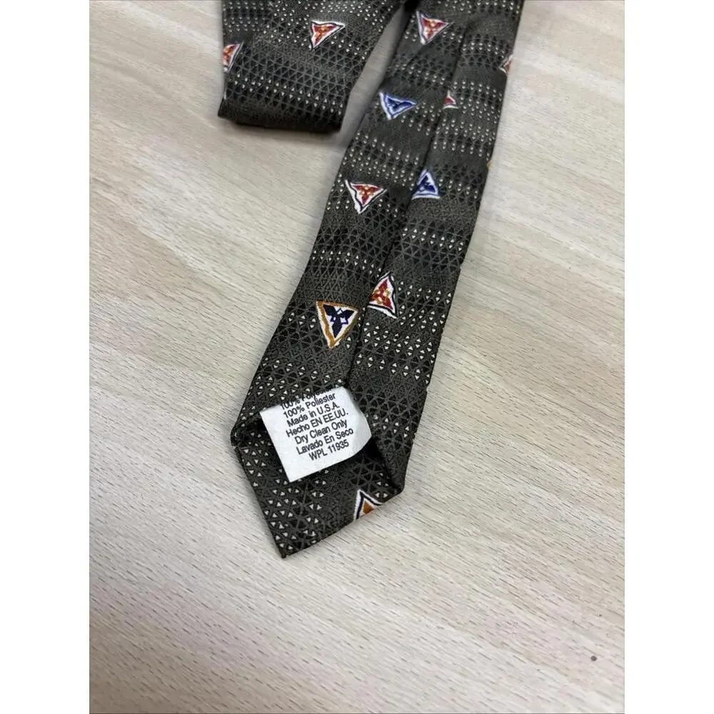 Michael James triangle green necktie Vintage - Picture 4 of 4